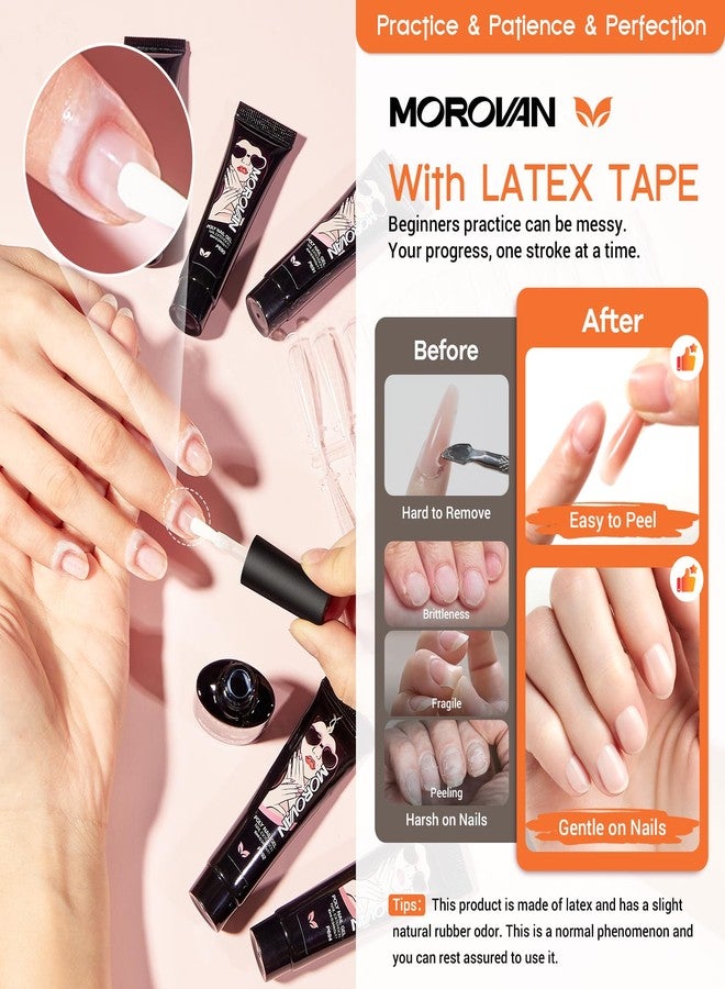 Morovan Poly Gel Nail Kit for Pretty Gift: Extension Gel Nail Kit With Nail Lamp Slip Solution Complete Professional Manicure Tools Everything In One Box DIY Set For Beginners at Home Salon Quality - Image 4